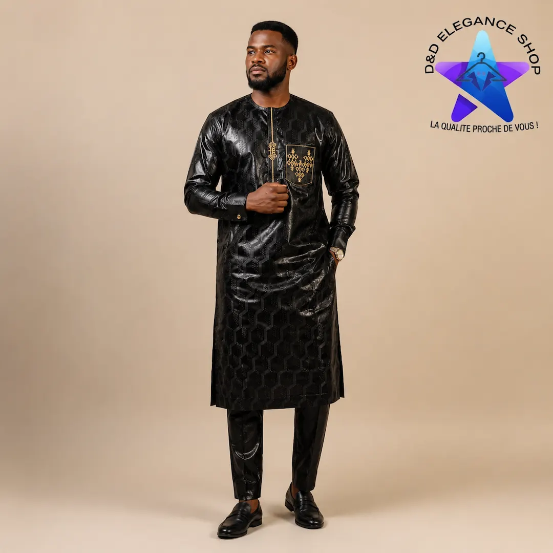 [ENS-BR2-MAL-0111] ENSEMBLE BAZIN  RICHE 2 PIECES  MALI  011 (LONGUE, XL)