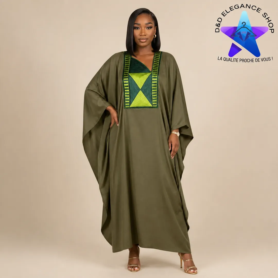[ROB-BOU-CIV-0027] ROBE  BOUBOU COTE D'IVOIRE 002 (XL, VERTE)