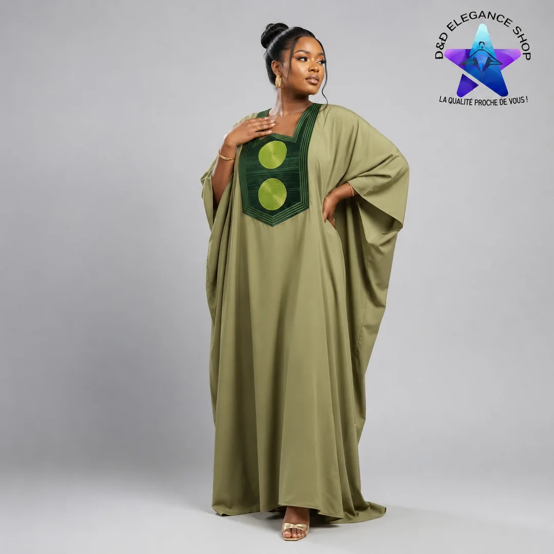 [ROB-BOU-CIV-0097] ROBE  BOUBOU COTE D'IVOIRE 009 (XL, VERTE)