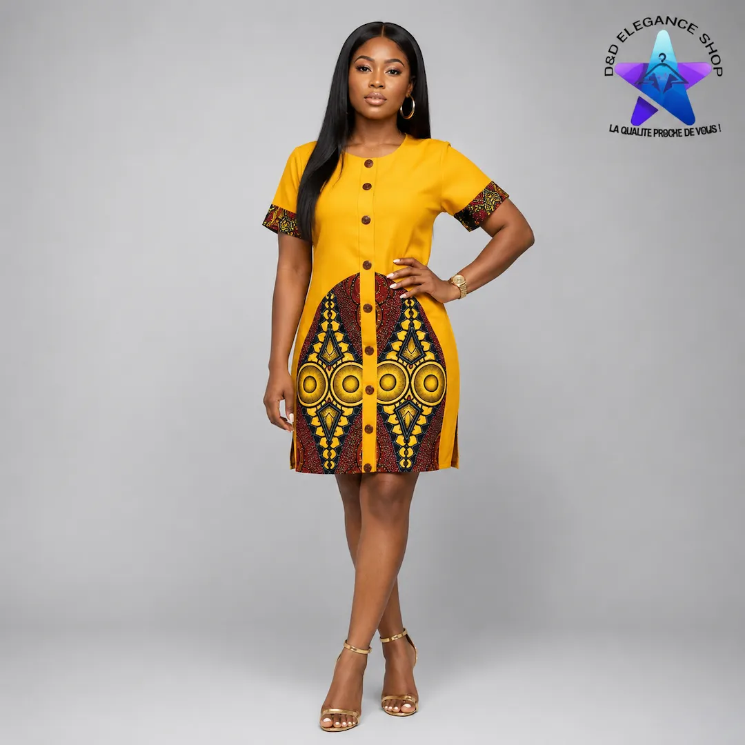 [ROB-COU-CIV-0179] ROBE COURTE COTE D'IVOIRE 015 (XL)