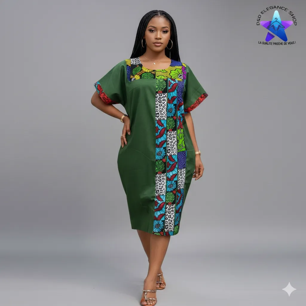 [ROB-COU-CIV-0161] ROBE COURTE COTE D'IVOIRE 013 (XL, VERTE)