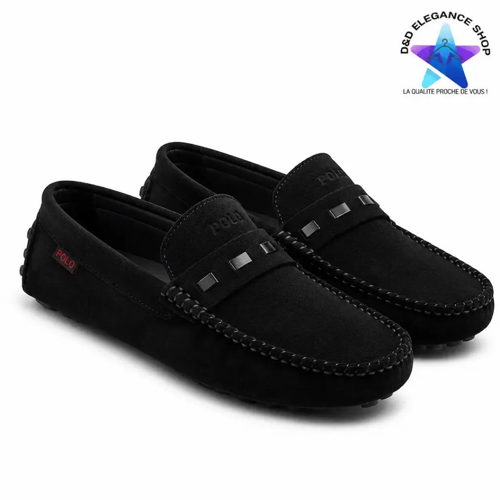 [CHA-MOC-VEL-0079] MOCASSINS VELOUR (DAIM) 003 (NOIRE, 40)
