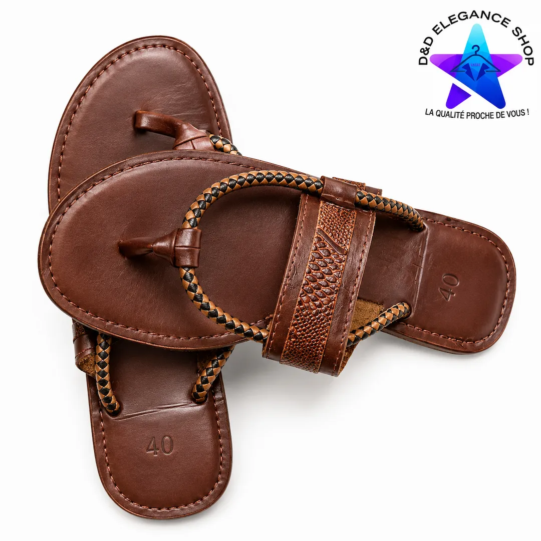 [CHA-CPF-GHA-0055] CLAQUETTES PETIT-FORMAT GHANA 004 (MARRON, 40)