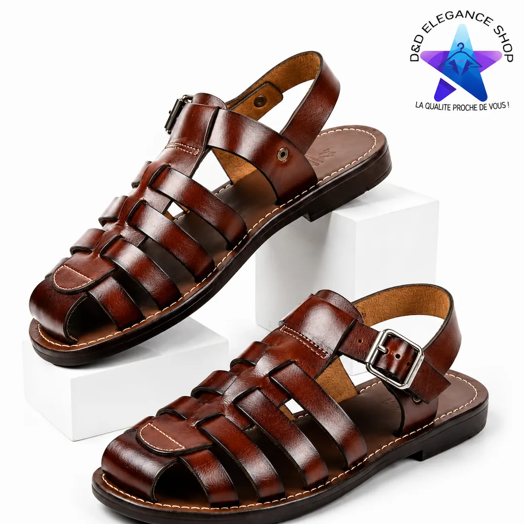 [CHA-SGF-GHA-0019] SANDALES GRAND -FORMAT GHANA 001 (MARRON, 40)