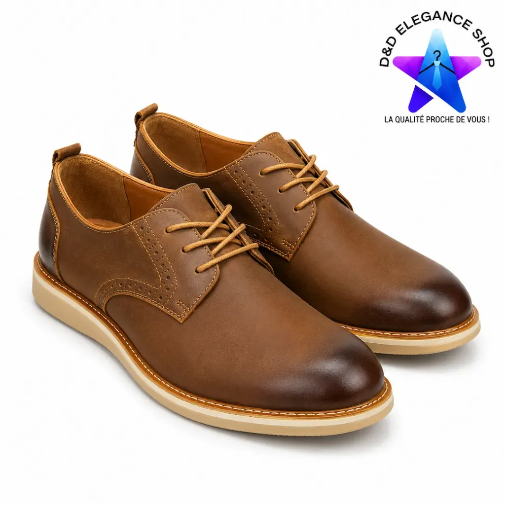 MOCASSINS EN CUIR VIP 002 (CHOCOLAT, 40)