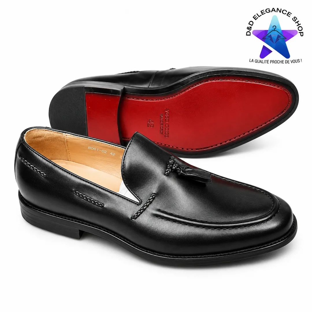MOCASSINS EN CUIR VIP 004 (CHOCOLAT, 40)