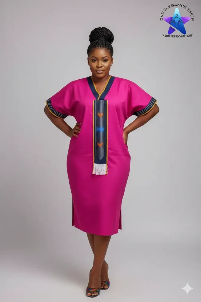 ROBE COURTE COTE D'IVOIRE 008 (XL, ROSE)