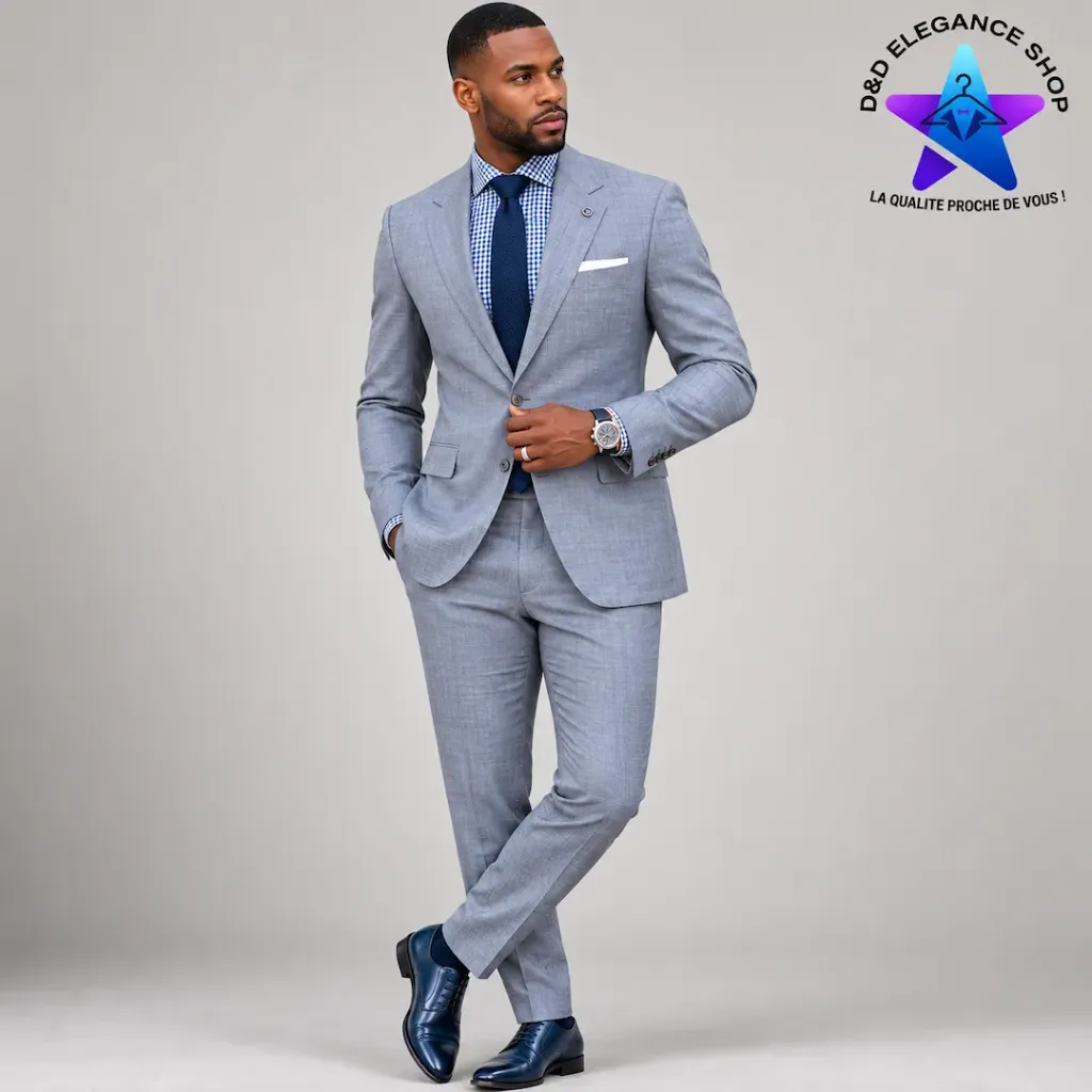 COSTUME 2 PIECES HOMME (BLEU-CENDRE, 44/28 (XS))