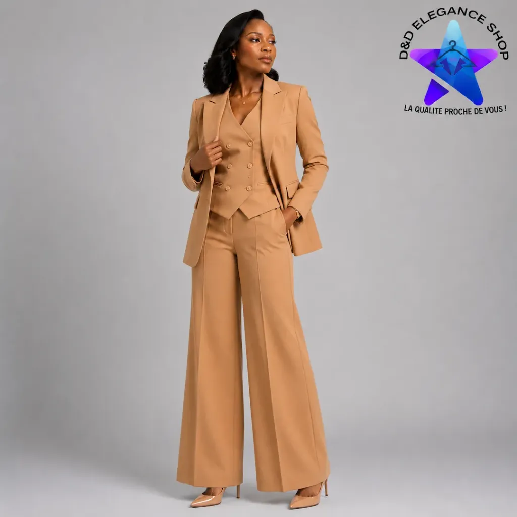 COSTUME 3 PIÈCES FEMME BAS-LARGE (KAKI, 44/28 (XS))