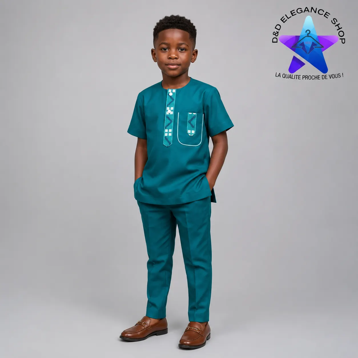 ENSEMBLE TUNIQUE  2 PIECES ENFANT COTE D'IVOIRE 001 (LONGUE, 22 (2 ans))
