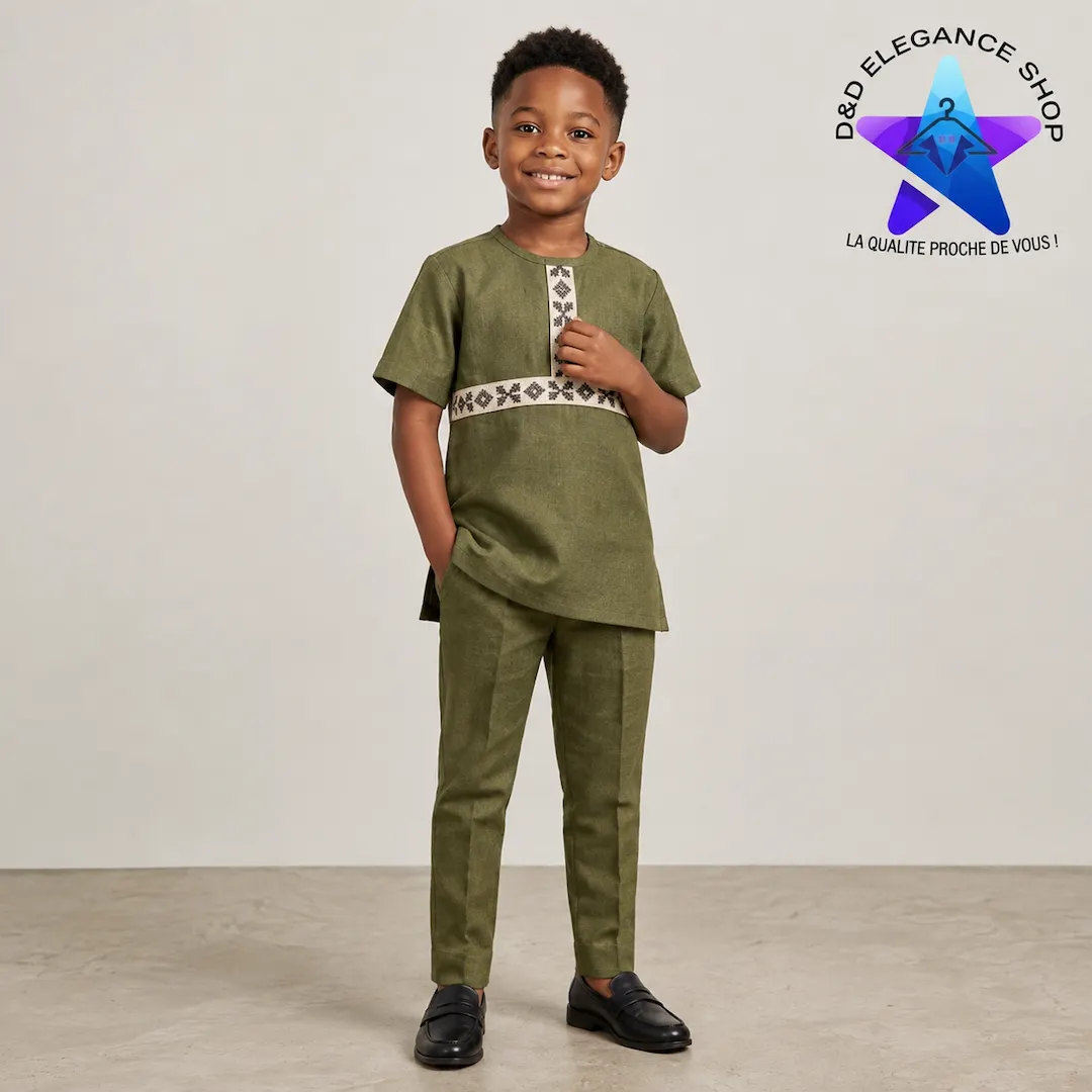 ENSEMBLE TUNIQUE  2 PIECES ENFANT COTE D'IVOIRE 003 (LONGUE, 24 (3 ans))